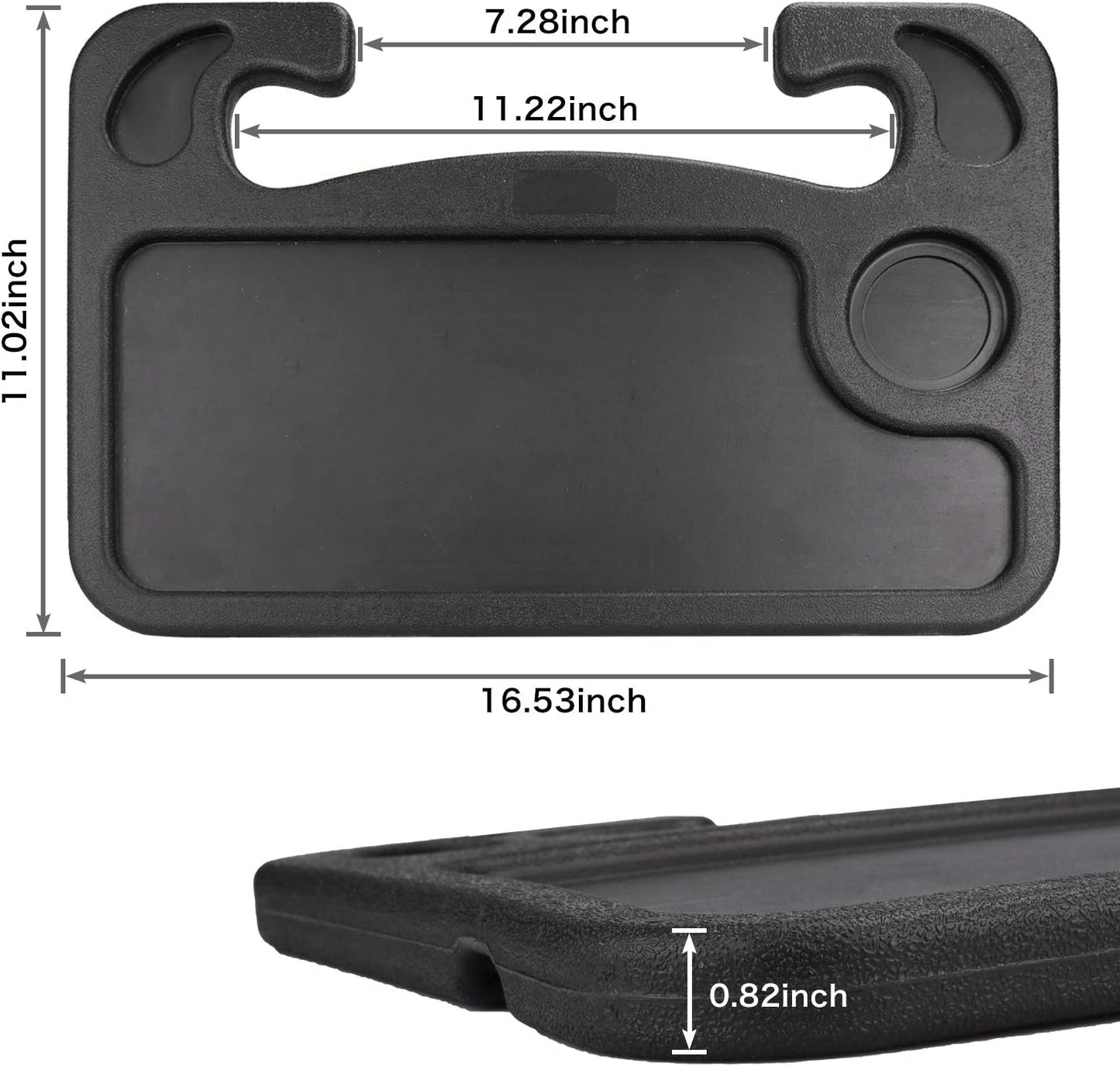 Car Steering Wheel Desk for Travel - Car Accessories Stand Tray Table for Eating (Black)