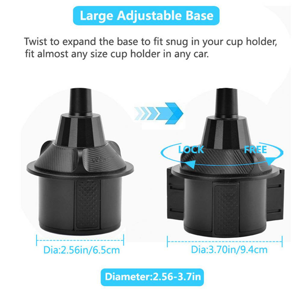 Car Cup Holder Tray Car Cup Holder with 360 Rotation Food Tray Car Food Table with Swivel Arm and Cell Phone Slot Fits Most Cars Useful