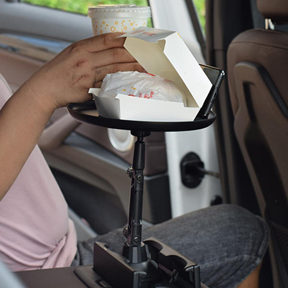 Car Cup Holder Tray Car Cup Holder with 360 Rotation Food Tray Car Food Table with Swivel Arm and Cell Phone Slot Fits Most Cars Useful